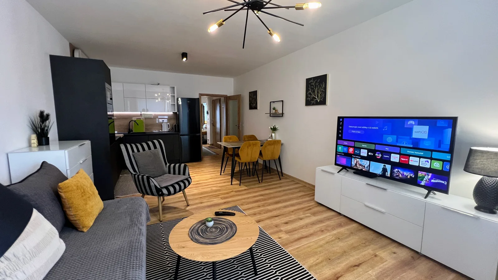 Obývací pokoj apartmánu Apartment Budweis v Českých Budějovicích